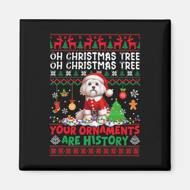 Weihnachtsbaumschmuck ist Geschichte Sweater Santa Magnet (Vorne)