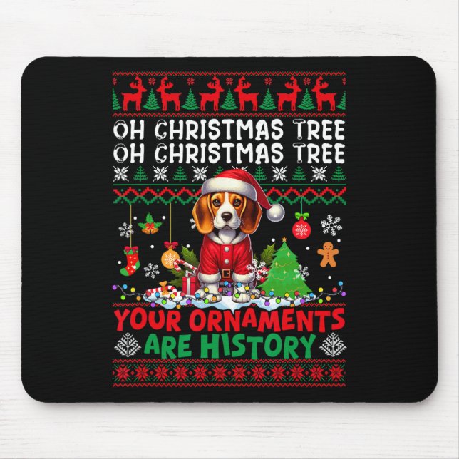 Weihnachtsbaumschmuck ist Geschichte Sweater Santa Mousepad (Vorne)