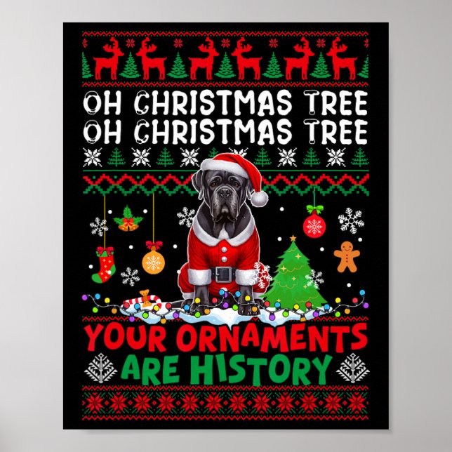 Weihnachtsbaumschmuck ist Geschichte Sweater Santa Poster (Vorne)