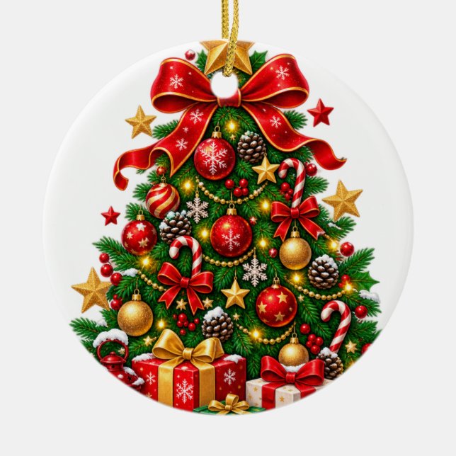 Weihnachtsbaumschmuck Keramik Ornament (Vorne)
