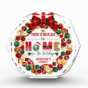 Weihnachtsbaumschmuck Kranz Kein Ort wie Zuhause Fotoblock