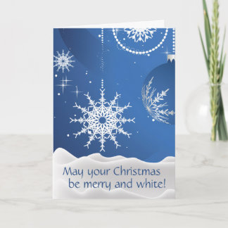 Weihnachtsbaumschmuck & Schneeflocken Grußkarte Karte