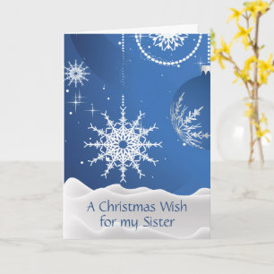 Weihnachtsbaumschmuck & Schneeflocken Grußkarte Karte