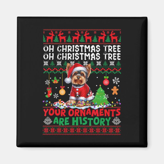 Weihnachtsbaumschmuck sind Geschichte Sweater York Magnet (Vorne)