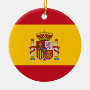 Weihnachtsbaumschmuck unter spanischer Flagge Keramik Ornament