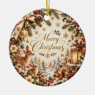 Weihnachtsbaumschmuck Wald Keramik Ornament