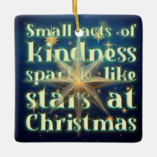 Weihnachtsbaumschmuck & Weihnachtsbotschaft Keramikornament