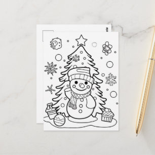 Weihnachtsbaumschneedecke Postkarte