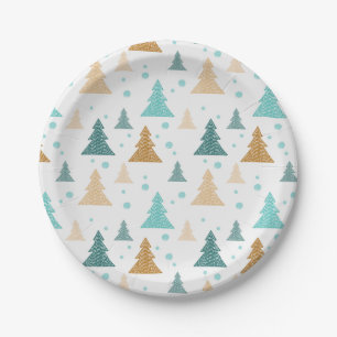 Weihnachtsbaumschneeflocke Pappteller
