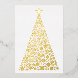 Weihnachtsbaumschneeflocken Party einladen Folieneinladung