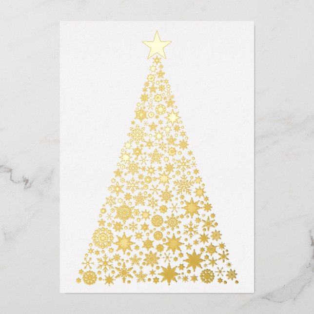 Weihnachtsbaumschneeflocken Party einladen Folieneinladung (Vorderseite)