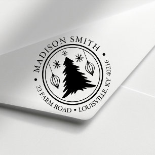 Weihnachtsbaumschneeflocken Rücksendeadresse Permastempel