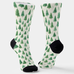Weihnachtsbaumsocken - Moderne Wasserfarbe Socken