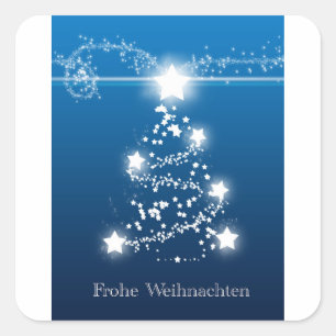 Weihnachtsbaumstar Frohe Weihnachten Quadratischer Aufkleber