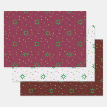 Weihnachtsbaumstars auf weiß und rot