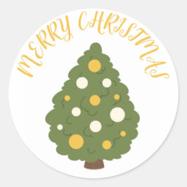 Weihnachtsbaumsticker mit "Frohe Weihnachten Runder Aufkleber