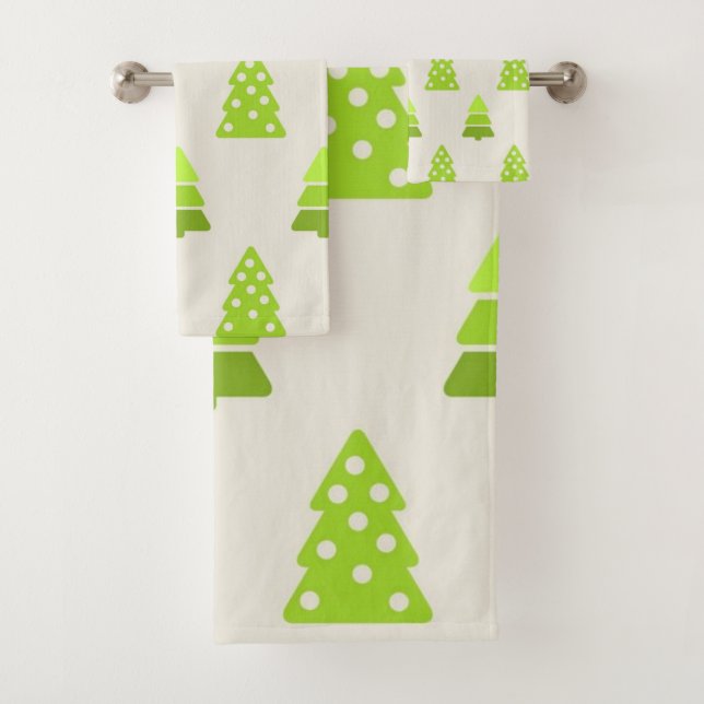 Weihnachtsbaumstruktur Badhandtuch Set (Insitu)