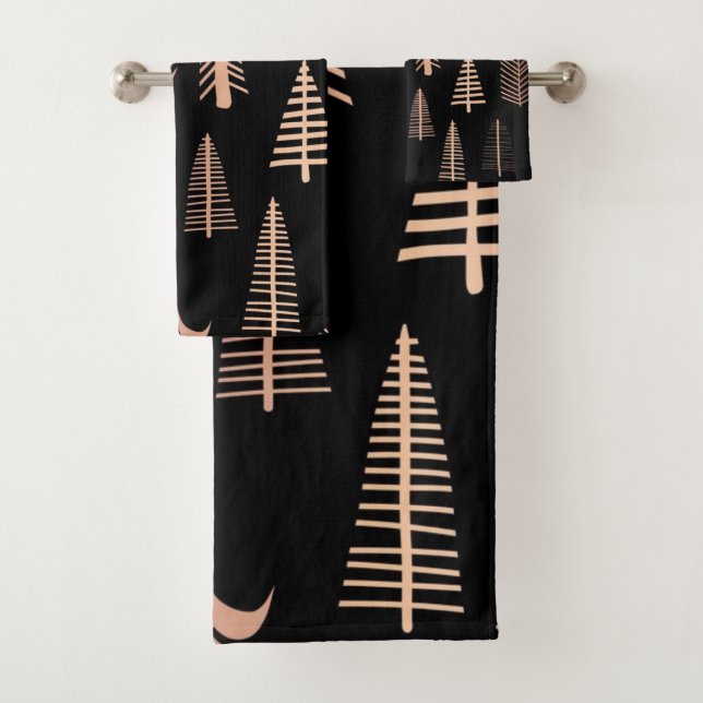 Weihnachtsbaumstruktur Badhandtuch Set (Insitu)