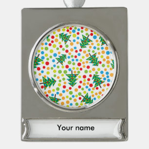 Weihnachtsbaumstruktur Banner-Ornament Silber