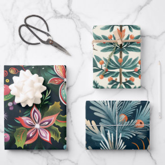 Weihnachtsbaumstruktur Geschenkpapier Set