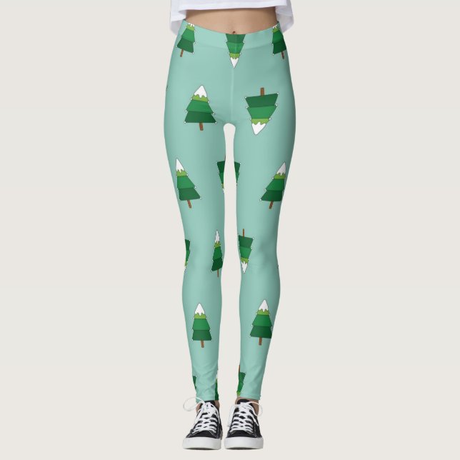 Weihnachtsbaumstruktur Leggings (Vorderseite)