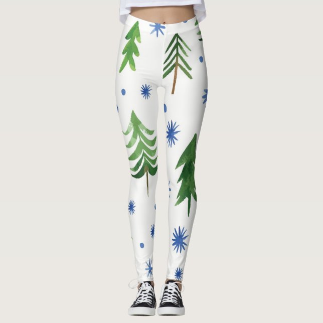 Weihnachtsbaumstruktur Leggings (Vorderseite)