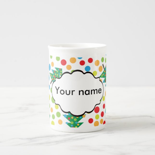 Weihnachtsbaumstruktur Prozellantasse (Vorderseite)