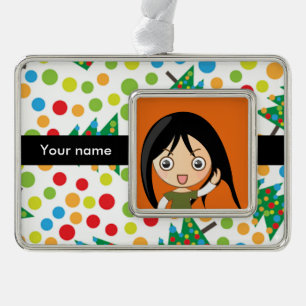 Weihnachtsbaumstruktur Rahmen-Ornament Silber