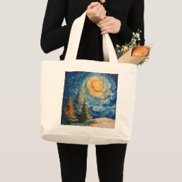 Weihnachtsbaumtasche inspiriert von van gogh jumbo stoffbeutel