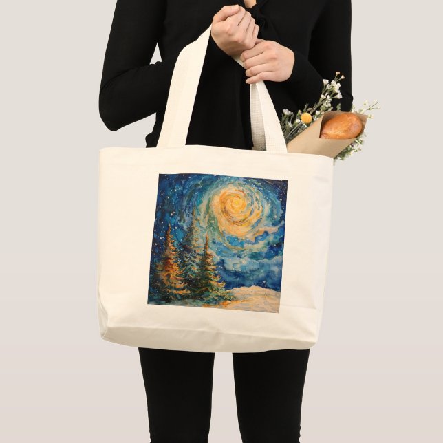 Weihnachtsbaumtasche inspiriert von van gogh jumbo stoffbeutel (Vorderseite (Produkt))