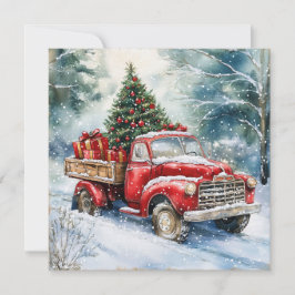 Weihnachtsbaumtransporter Feiertagskarte