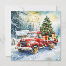 Weihnachtsbaumtransporter Feiertagskarte