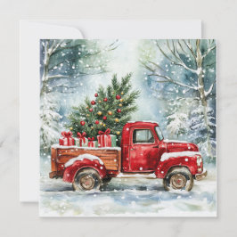 Weihnachtsbaumtransporter Feiertagskarte