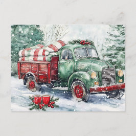 Weihnachtsbaumtransporter Feiertagspostkarte