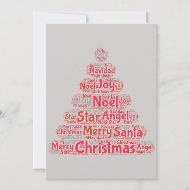 Weihnachtsbaumtypografie Einladung (Vorderseite)