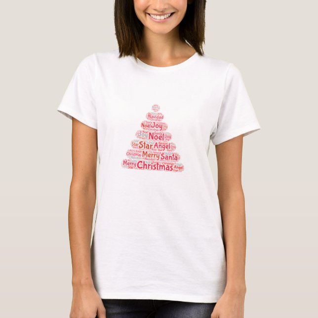 Weihnachtsbaumtypografie T-Shirt (Vorderseite)