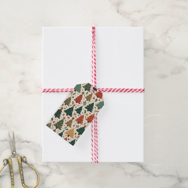 Weihnachtsbaumverpackungstags Geschenkanhänger (Mit Garn)