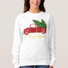 Weihnachtsbaumwagen Frauen Sweatshirt