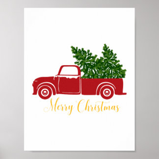 Weihnachtsbaumwagen Poster