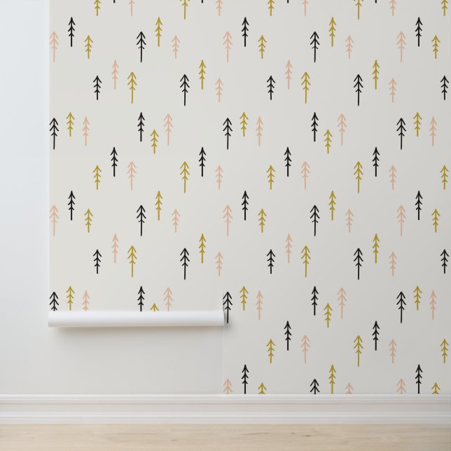 Weihnachtsbaumwaldmuster Tapete (Anwendung)