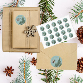 Weihnachtsbaumweiche SchneeflockenFoto Runder Aufkleber