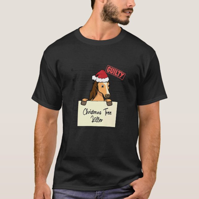 Weihnachtsbaumzerstörer Pferd T-Shirt (Vorderseite)