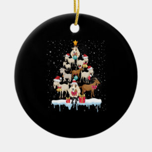 Weihnachtsbaumziegen T Shirt Keramik Ornament