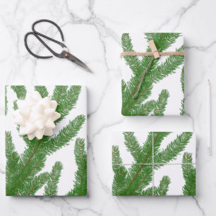 Weihnachtsbaumzweige geschenkpapier set