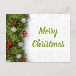 Weihnachtsbaumzweige mit Baubles Postkarte