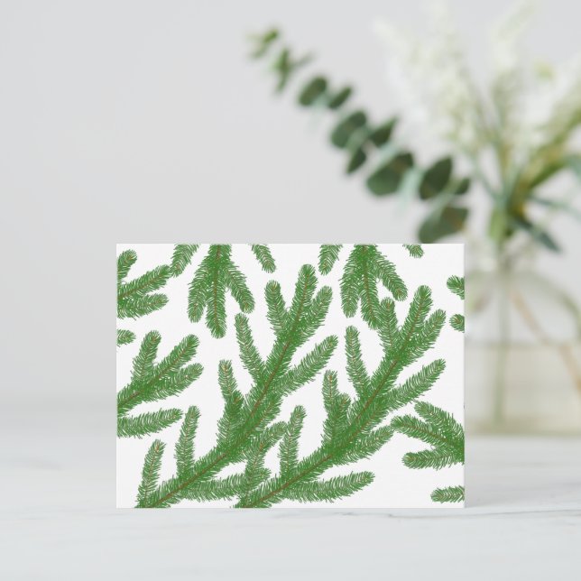 Weihnachtsbaumzweige Postkarte (Stehend Vorderseite)