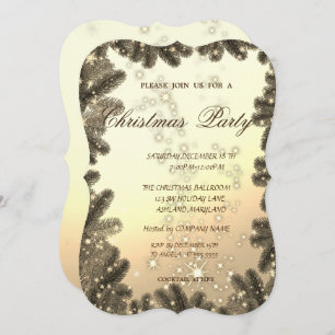 Weihnachtsbaumzweige, Weihnachtsfest im Unternehme Einladung