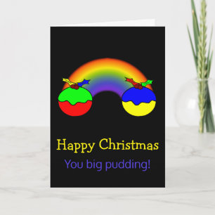 Weihnachtsbauten und Rainbow - Weihnachtsfeiertag  Feiertagskarte