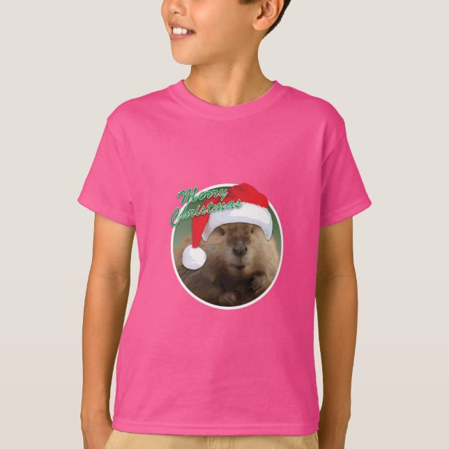 Weihnachtsbäver - Kids-T - Shirt (Vorderseite)