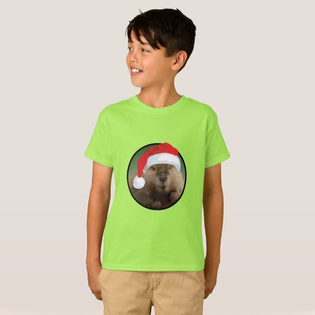 Weihnachtsbäver - Kids-T - Shirt (Vorne ganz)